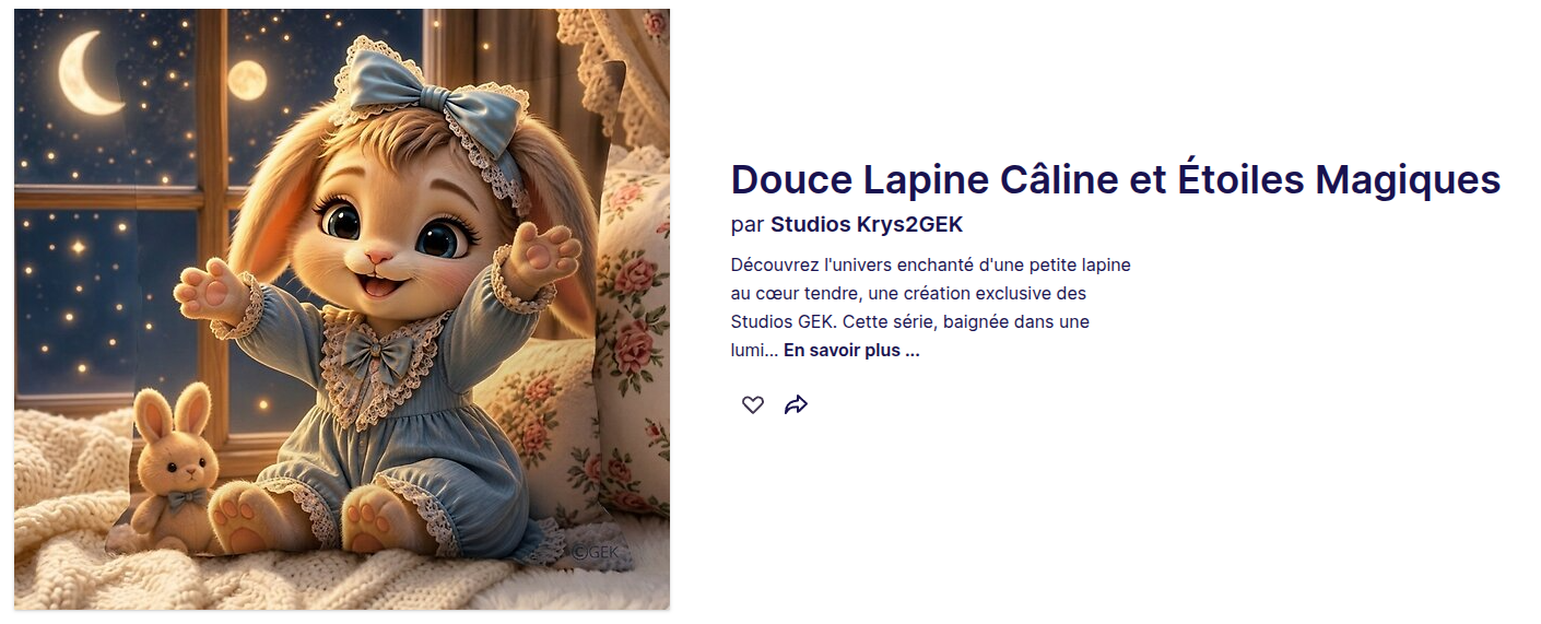 Douce Lapine Câline et Étoiles Magiques